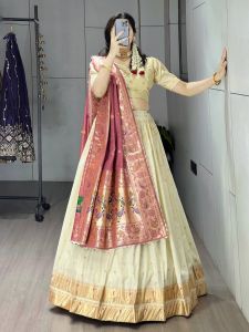 Multicolor Pakistani Silk Lehenga Choli Set