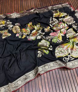 Pure Nylon Viscose Khadi Crepe Georgette Meenakari Sarees
