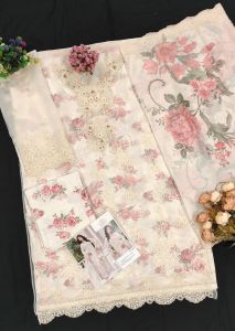 Unstitched Chiffon With Embroidery Sequence Work Pakistani Suit