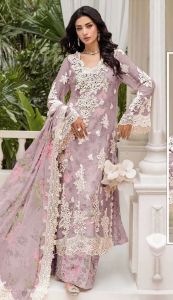 Unstitched Chiffon With Embroidery Sequence Work Pakistani Suit