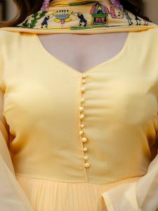 Yellow Heavy Embroidery Work Georgette Anarkali Suit