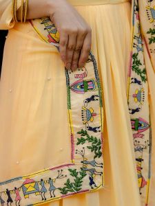 Yellow Heavy Embroidery Work Georgette Anarkali Suit