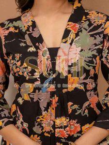Black Flower Printed Cotton Co-ord Set