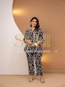 Chhav Black and White Cotton Printed Co-ord Set