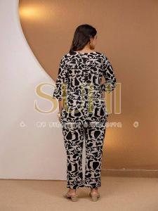 Chhav Black and White Cotton Printed Co-ord Set