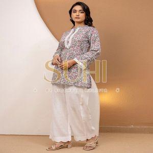 Meher Floral Printed Cotton Kurti and Pant Set