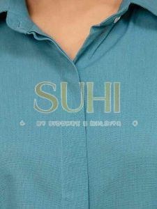 Neelima Teal Blue Cotton Flex Co-ord Set