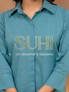 Neelima Teal Blue Cotton Flex Co-ord Set