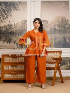 Rangrez Rust Cotton Slub Co-Ord Set