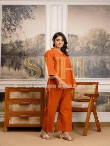 Rangrez Rust Cotton Slub Co-Ord Set