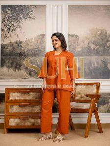 Rangrez Rust Cotton Slub Co-Ord Set