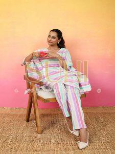 Satrangi Kaftaan Cotton Co-Ord Set