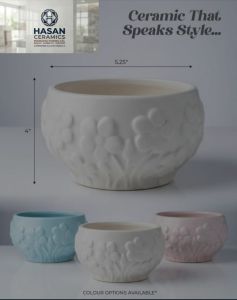 Textured Ceramic Flower Pot