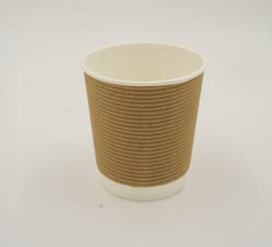 100 Ml Disposable Ripple Paper Glass