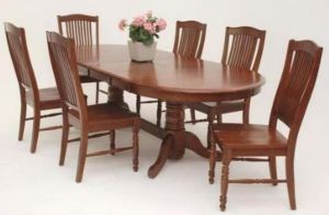 Sagwan Wood 6 Seater Dining Table Set