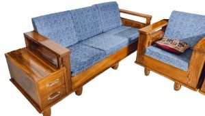 Sagwan Wood Sofa Set With Storage Drawers