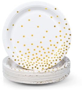 Disposable White Printed Paper Plate