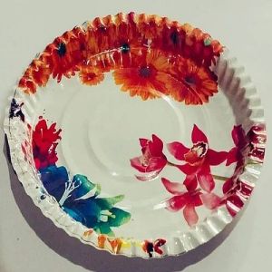 Flower Printed Paper Plate
