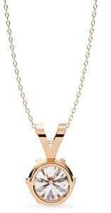 14K Gold 2.00 Carat Round Cut Diamond Pendent