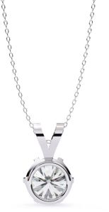 14K Gold 2.00 Carat Round Cut Diamond Pendent