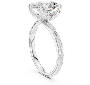 14K Rose Gold 2.5 Carat Oval Cut Diamond Ring