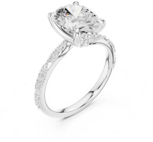 14K Rose Gold 2.5 Carat Oval Cut Diamond Ring