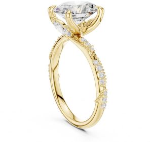 14K Rose Gold 2.5 Carat Oval Cut Diamond Ring