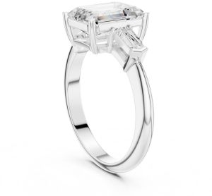 14K Rose Gold 3.00 Carat Emerald Cut Diamond Ring