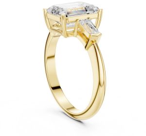 14K Rose Gold 3.00 Carat Emerald Cut Diamond Ring