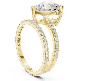 14K Rose Gold 3.00 Carat Heart Cut Diamond Ring