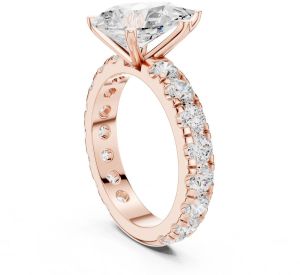 14K Rose Gold 3.00 Carat Pear Cut Diamond Ring