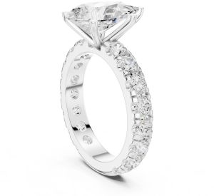 14K Rose Gold 3.00 Carat Pear Cut Diamond Ring