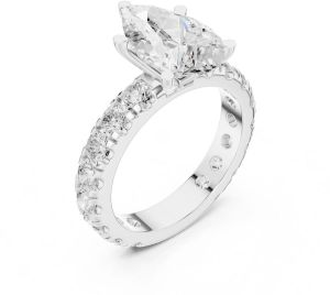 14K Rose Gold 3.00 Carat Pear Cut Diamond Ring