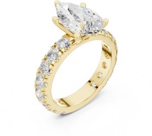 14K Rose Gold 3.00 Carat Pear Cut Diamond Ring