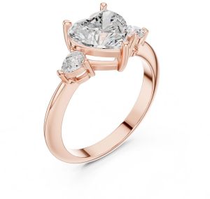 14K Rose Gold 3.00 CT Heart Cut Diamond Ring