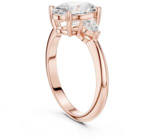 14K Rose Gold 3.00 CT Oval Cut Diamond Ring