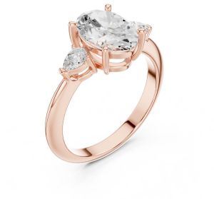 14K Rose Gold 3.00 CT Oval Cut Diamond Ring