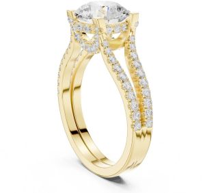 14K Rose Gold 3.00 CT Round Cut Diamond Ring