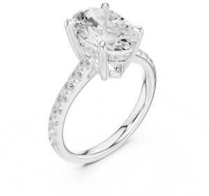 14K Rose Gold 4.00 Carat Oval Cut Diamond Ring