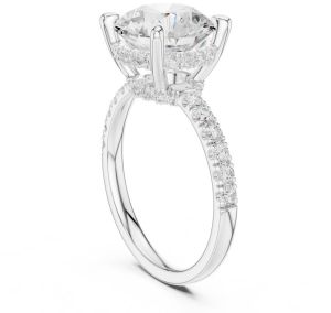 14K Rose Gold 4.00 Carat Round Cut Diamond Ring