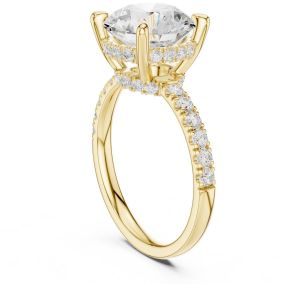 14K Rose Gold 4.00 Carat Round Cut Diamond Ring