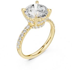 14K Rose Gold 4.00 Carat Round Cut Diamond Ring
