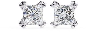 14K Rose Gold Princess Cut Lab Grown Diamond Earring
