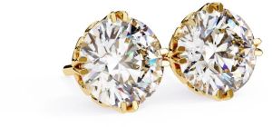 14K Rose Gold Round Cut Lab Grown Diamond Earring