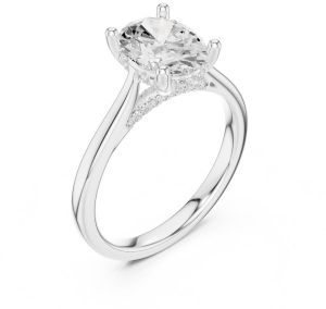 14K Solid Gold 0.13 Carat Round Cut Diamond Ring