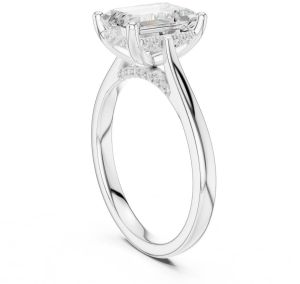 14K Solid Gold 0.15 Carat Emerald Cut Lab Grown Diamond Ring