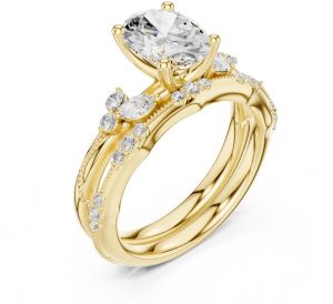 14K Solid Gold 0.23 Carat Marquise Cut Lab Grown Diamond Ring