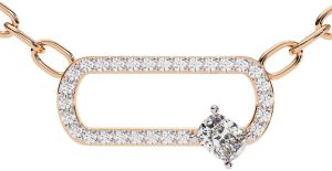 14K Solid Gold 0.30 Carat Cushion Cut Diamond Pendent