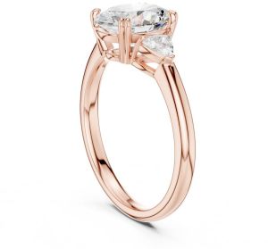 14K Solid Gold 0.40 Carat Trillion Cut Diamond Ring