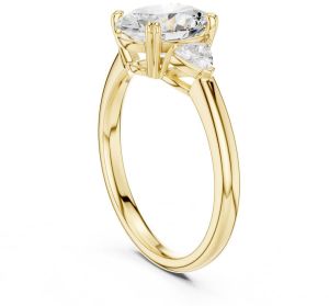 14K Solid Gold 0.40 Carat Trillion Cut Diamond Ring